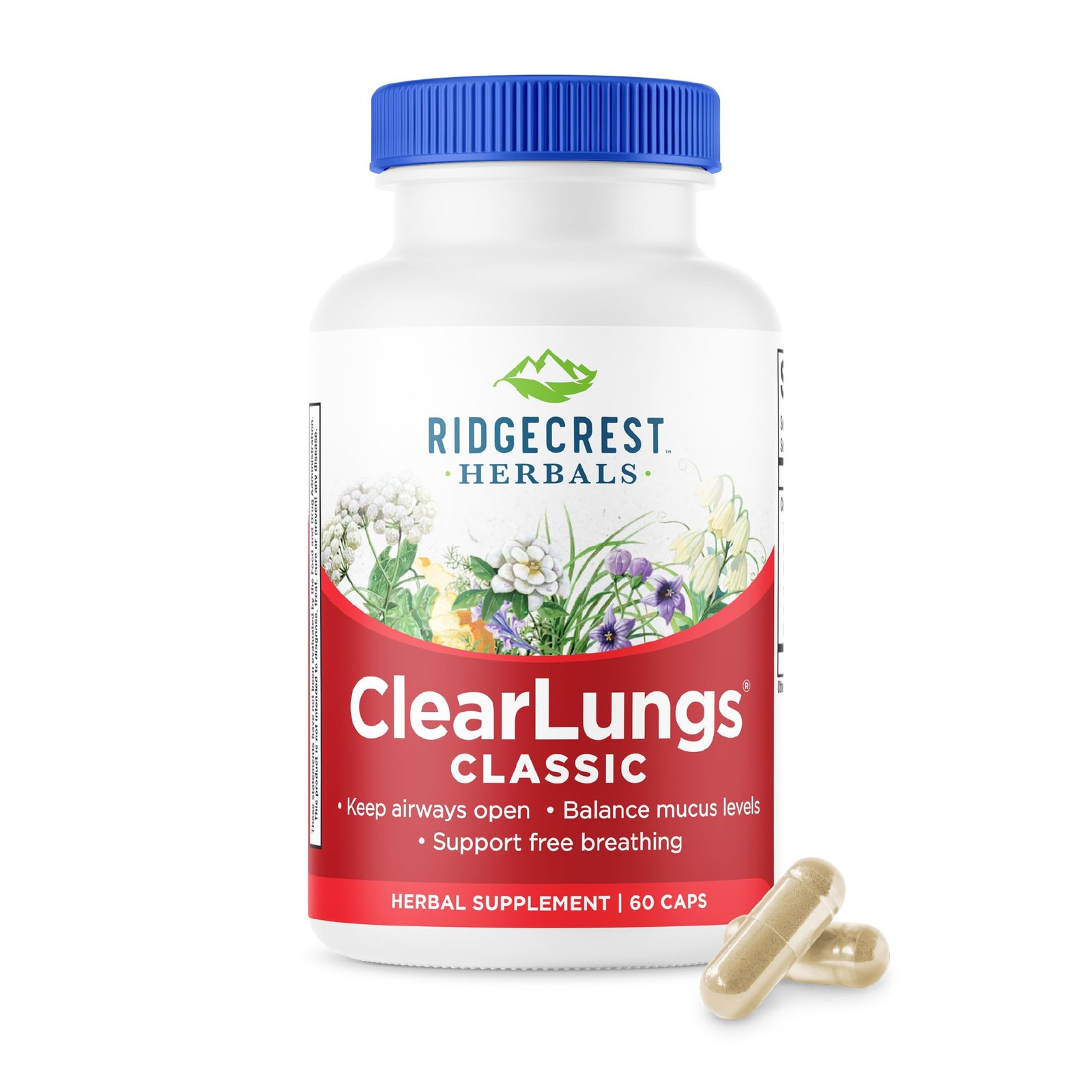 RidgeCrest Herbals ClearLungs Classic Natural Lung and Nasal Daily Health Sup…
