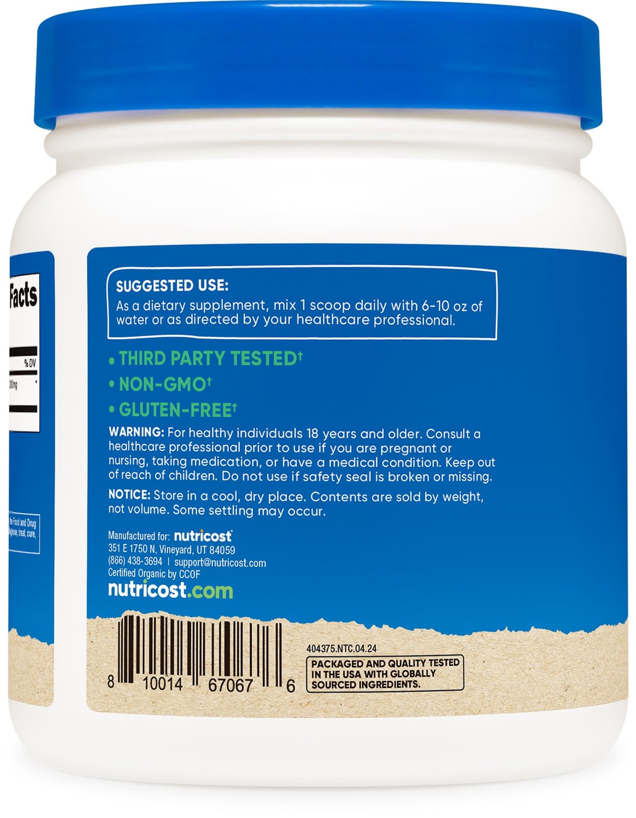Nutricost Organic Astragalus Root Powder 1LB – Gluten 16.2 Ounce (Pack of 1)