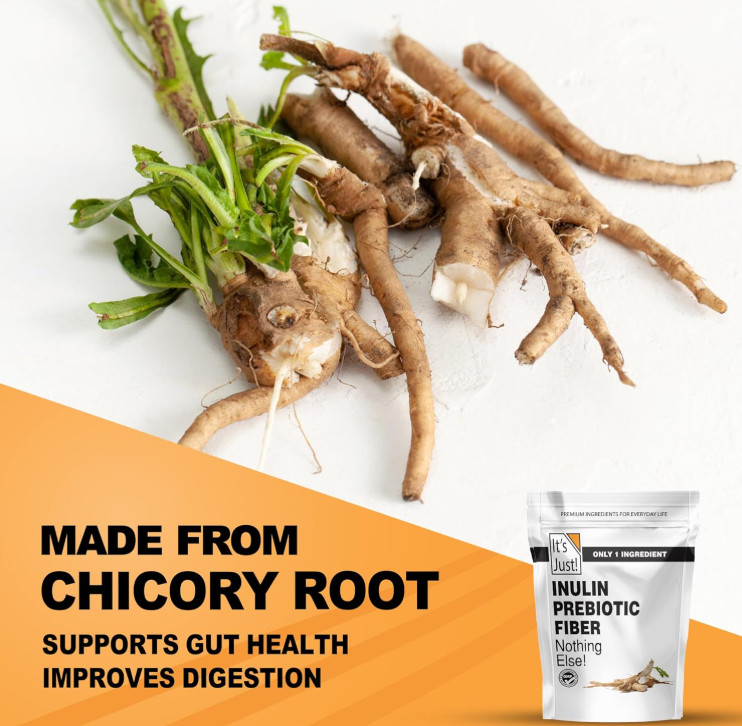 – Inulin Prebiotic Fiber, Water Soluble, Chicory Root Powder, Promotes Gut Healt