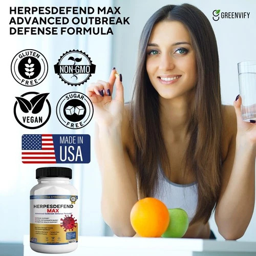 Herpes Defend Max, Extra Strength Advanced Defense Formula, 60 Capsules, with…
