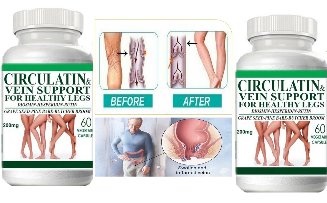 Diosmin CIRCULATIN 120 Caps (2 BOTTLESx 60) support Varicose Veins-Hemorrhoids