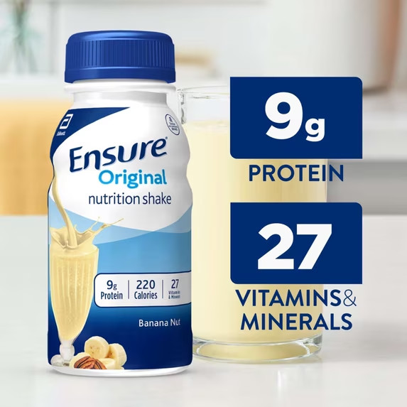 Ensure Original Meal Replacement Nutrition Shake, Banana Nut, 8 fl oz, 6 Count