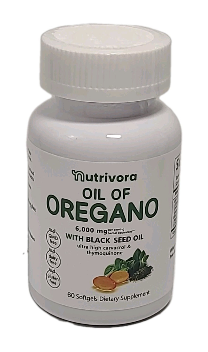 ( 1 ) OIL OF OREGANO • Nutrivora • New & Sealed • 60 Softgels • EXP : 09/27