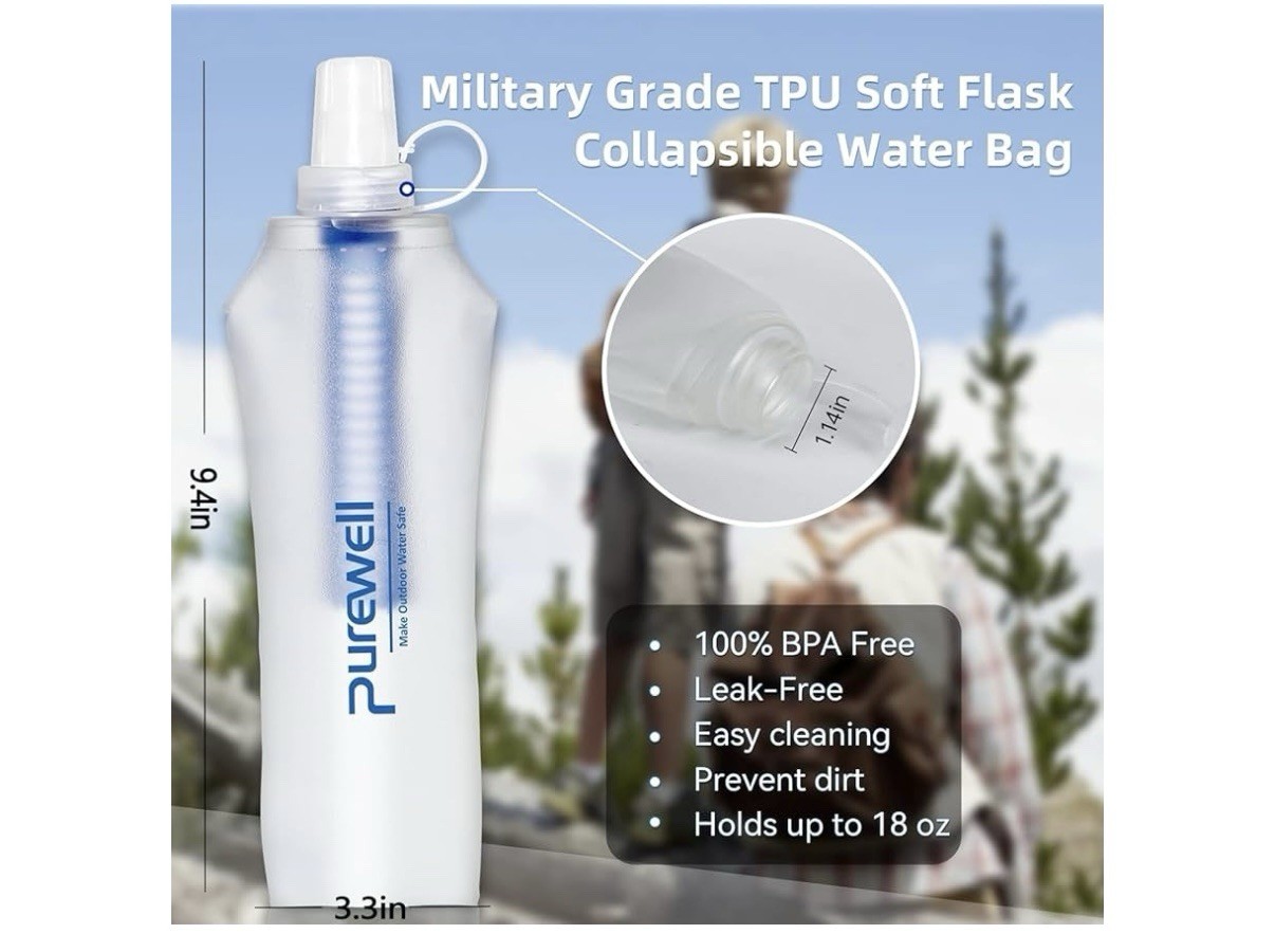 Water Bottle Filter Container BPA Free Outdoor Filtered Water Bag for Camping ..