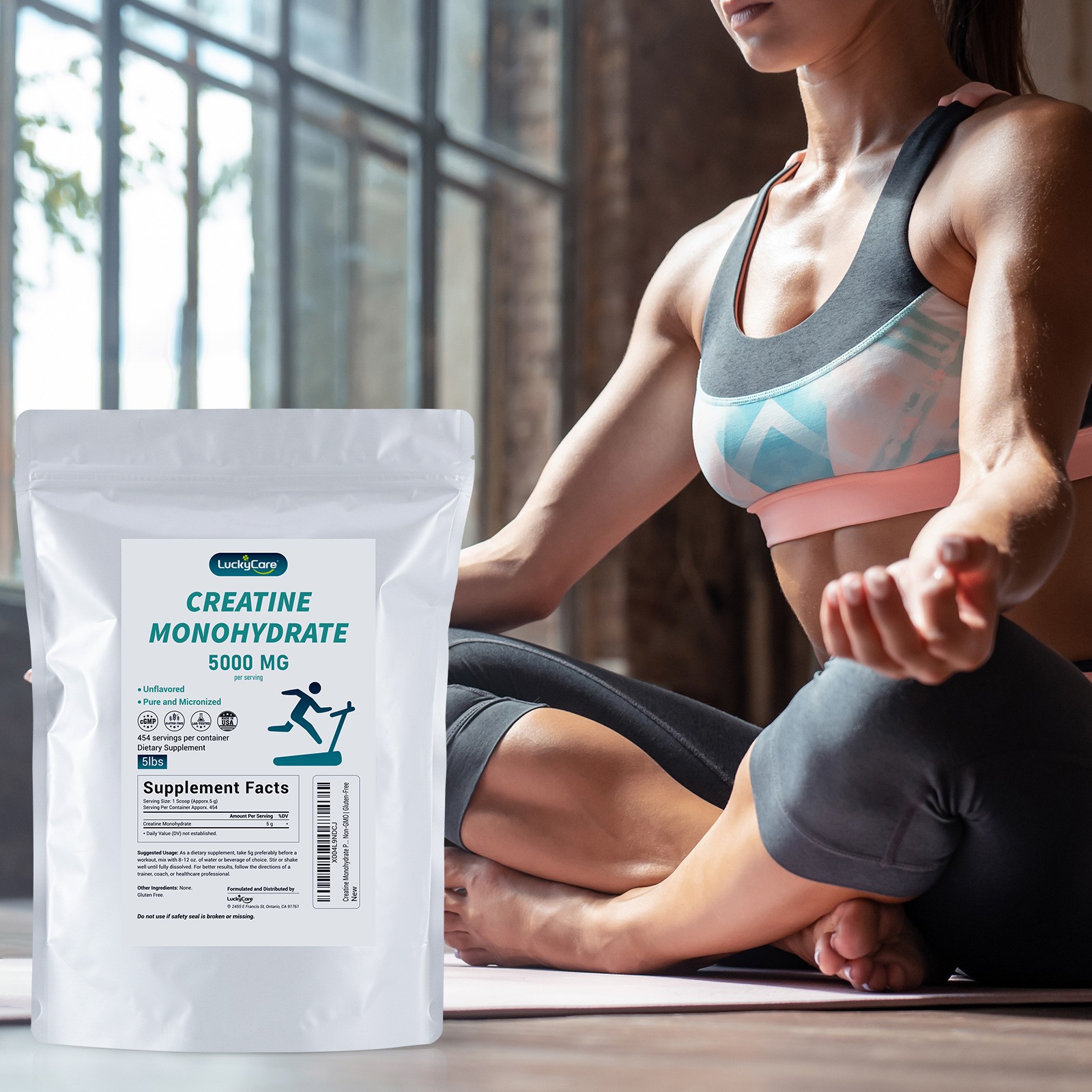 Bulk Creatine Powder Monohydrate Micronized Unflavored 1kg 2.27kg Gym Supplement