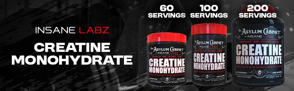 Insane Labz Creatine Monohydrate – Unflavored, 60 Servings (Pack of 1)
