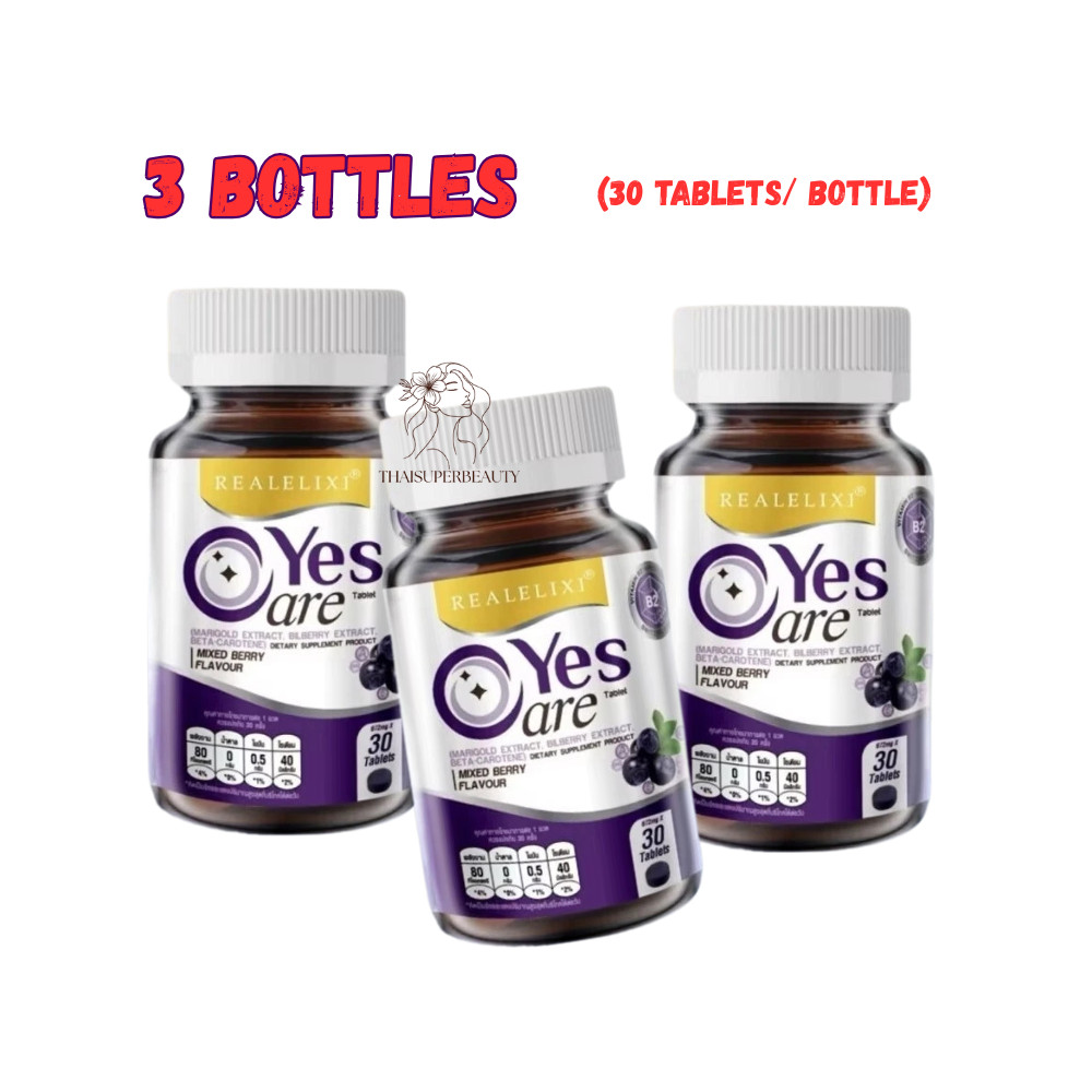 3x Real Elixir Yes Care Eye Care Nourish Vitamin Supplement Mariglod Lutein