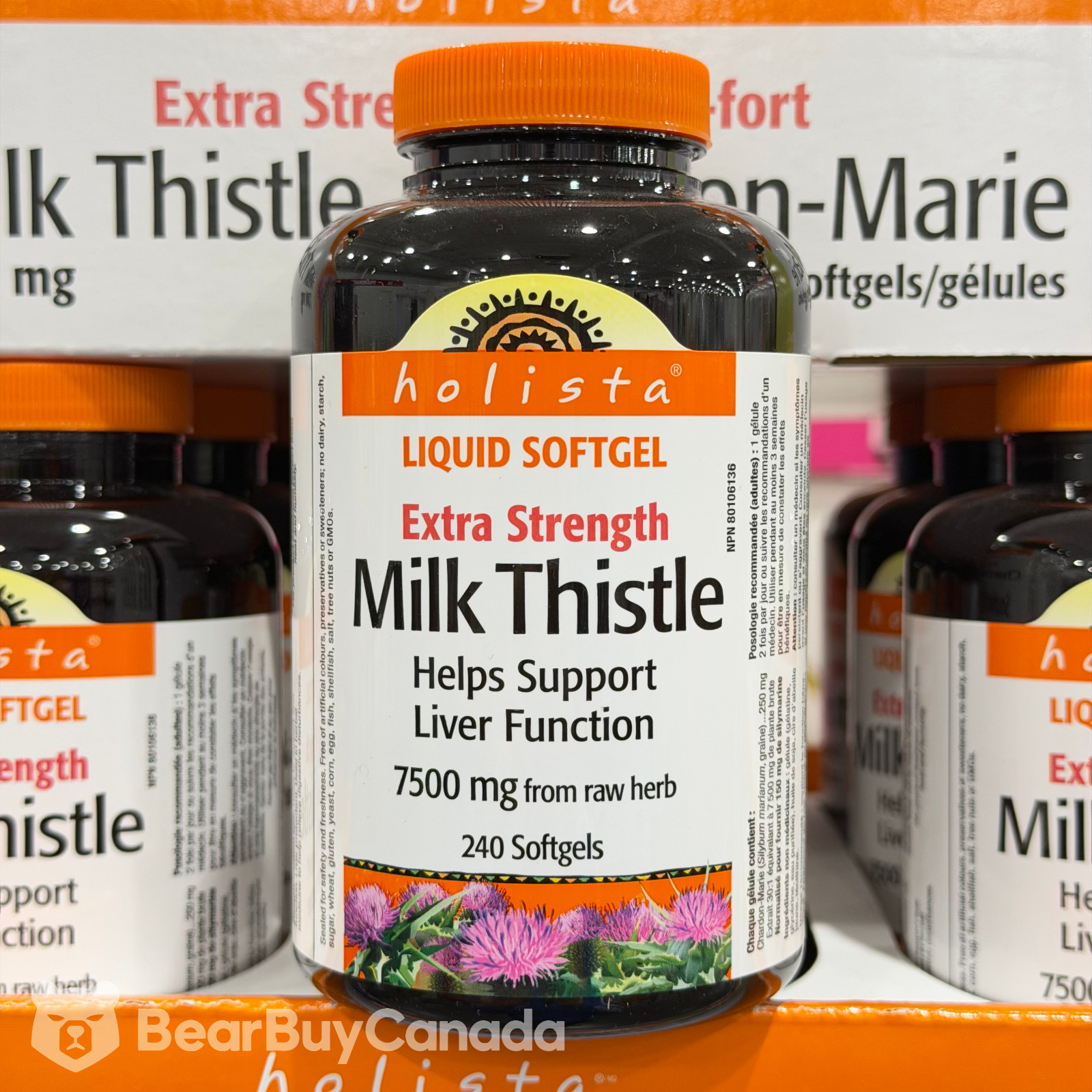 Holista Milk Thistle 7500mg 240 Softgels Extra Strength Exp:12/2029