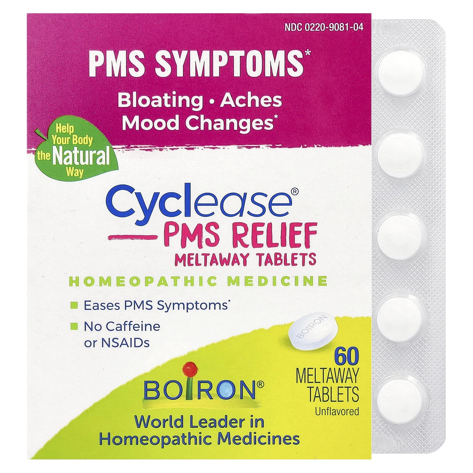 Boiron Cyclease PMS, Unflavored, 60 Meltaway Tablets – Newest Expiration!