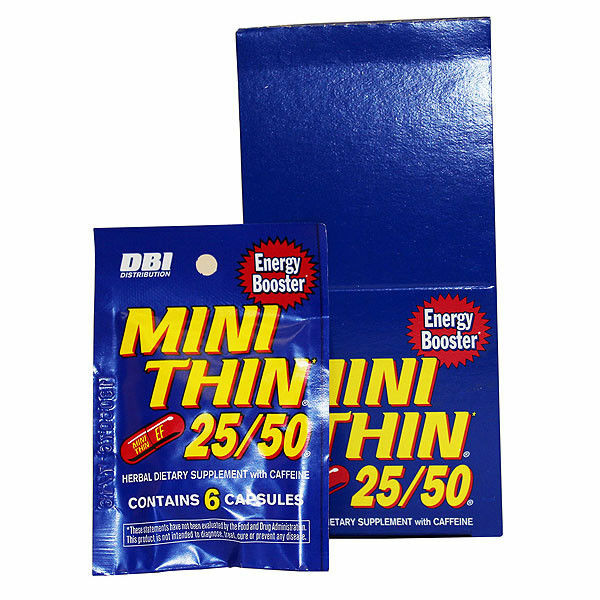 Mini Thin 25/50 25 50 Energy – 2 PACKS – Diet Herbal Caffeine 6 Capsules Pr Pack