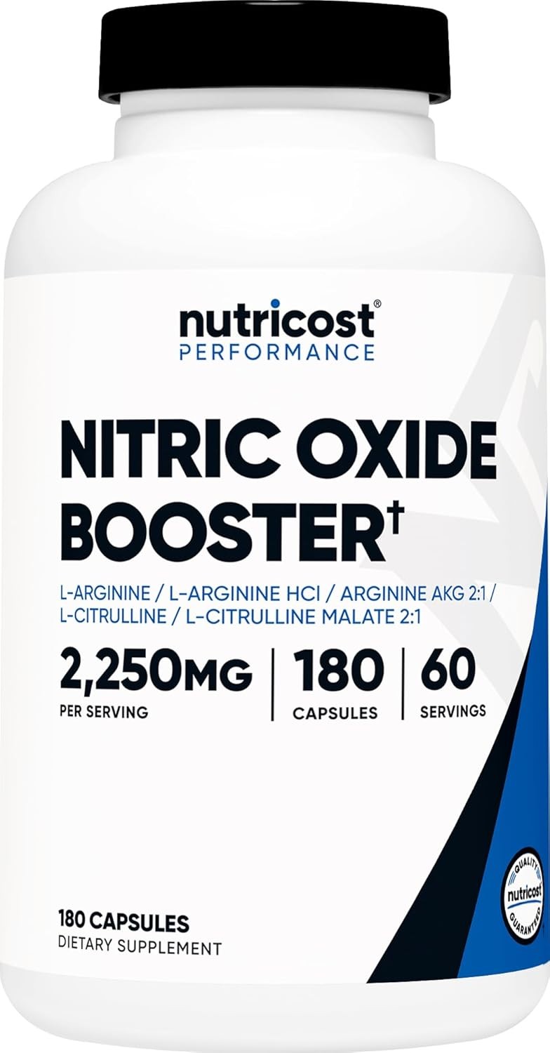Nitric Oxide Booster 2250mg, 180 Capsules – 750mg Per Casule, 60 Servings