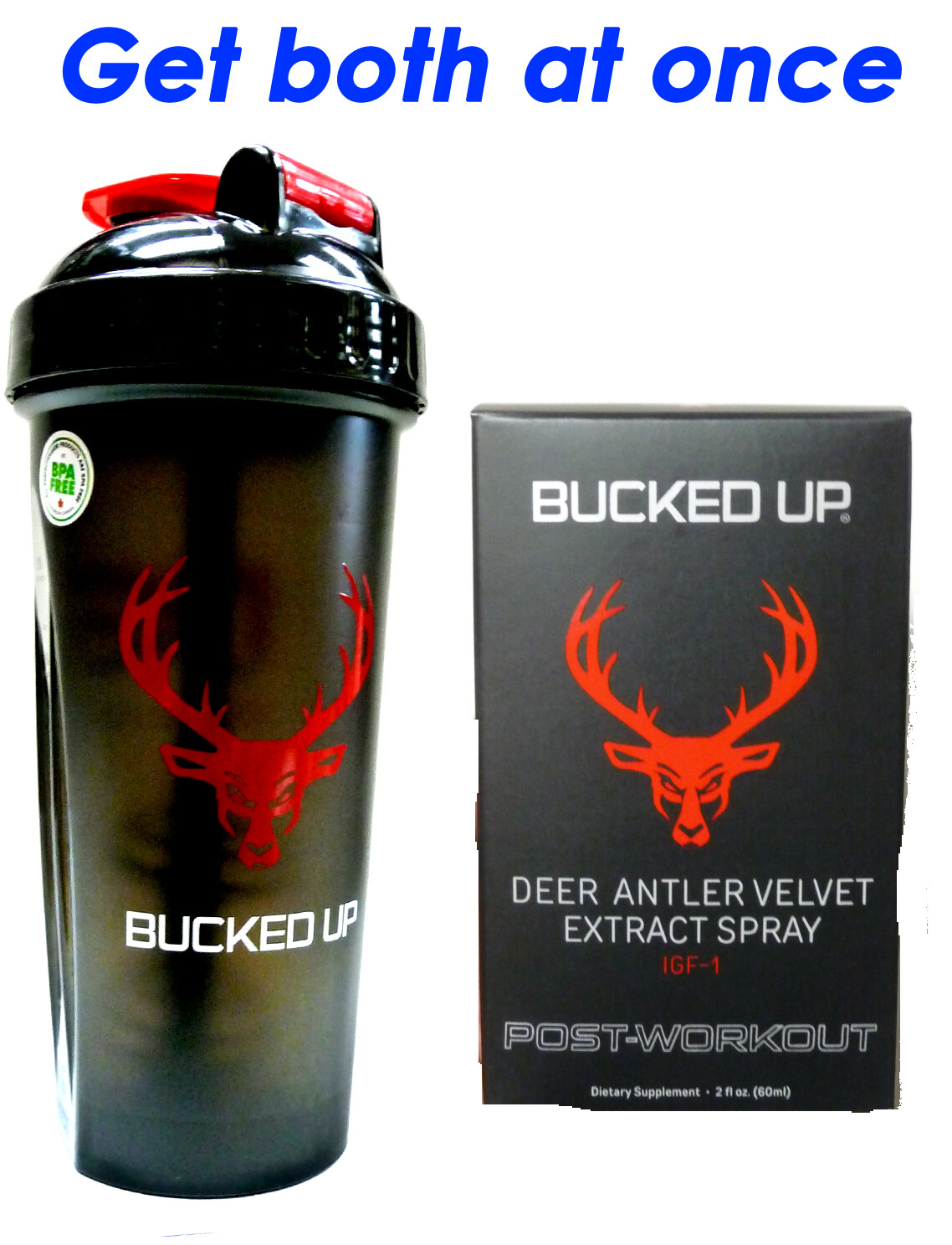 Bucked Up, Deer Antler Velvet Extract Spray Men`s anti-aging Health 60 servings