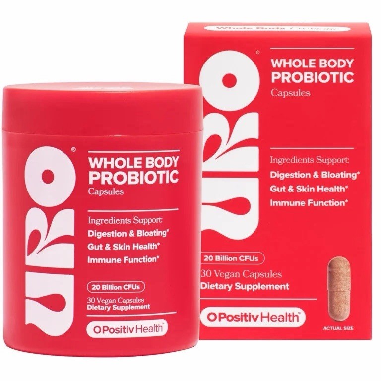 O Positiv URO Whole Body Probiotic Capsules for Gut, Skin, Oral Support, 30 ct