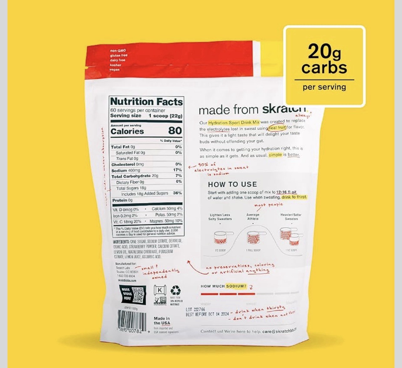 Skratch Labs Hydration Sports Drink Mix 60 Servings