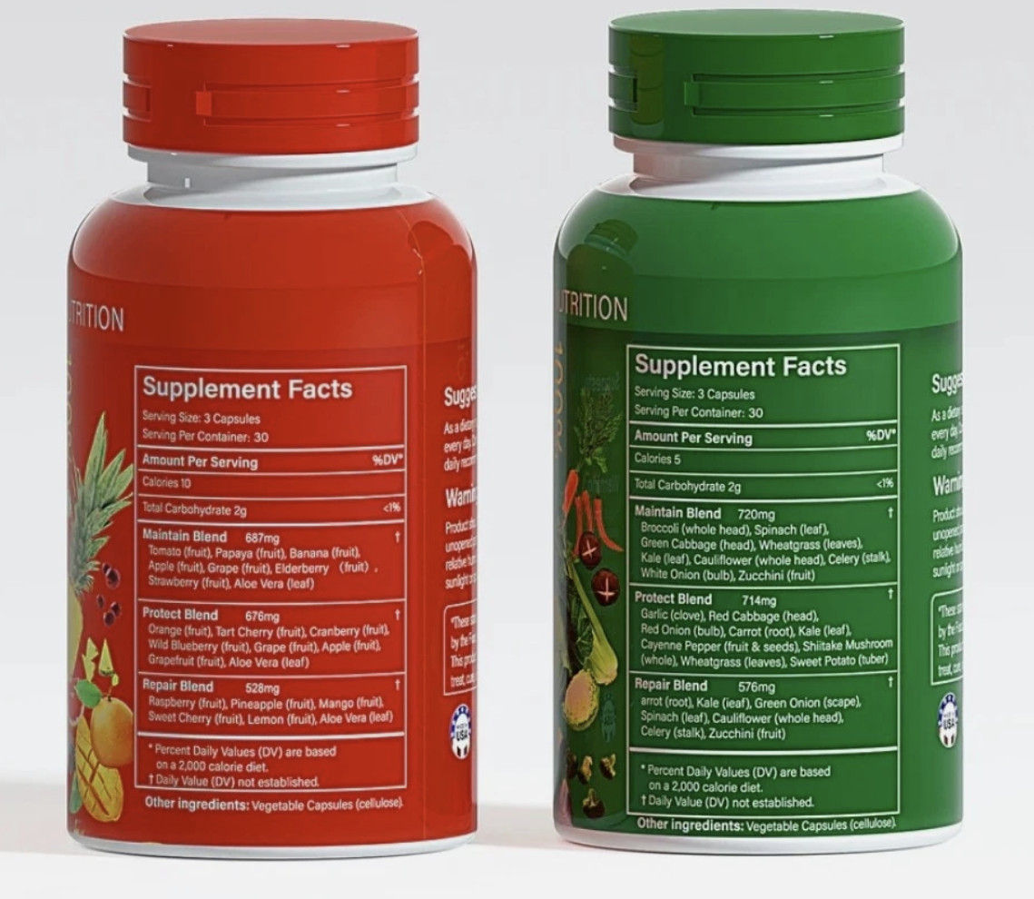 8 Pack HORJOY Nature Fruits + Veggies Vitamins Supplements Dietary 720 Capsules