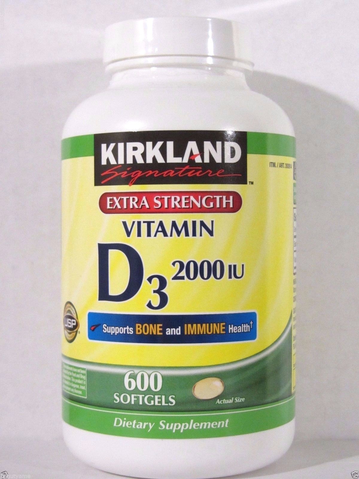Kirkland Signature Extra Strength VITAMIN D3 2000 IU, 600 Softgels