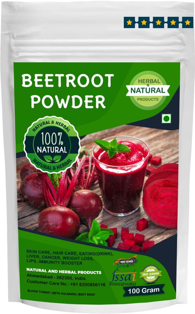pack of 2 X Organic Beet Root Powder (Beta vulgaris) (100g)