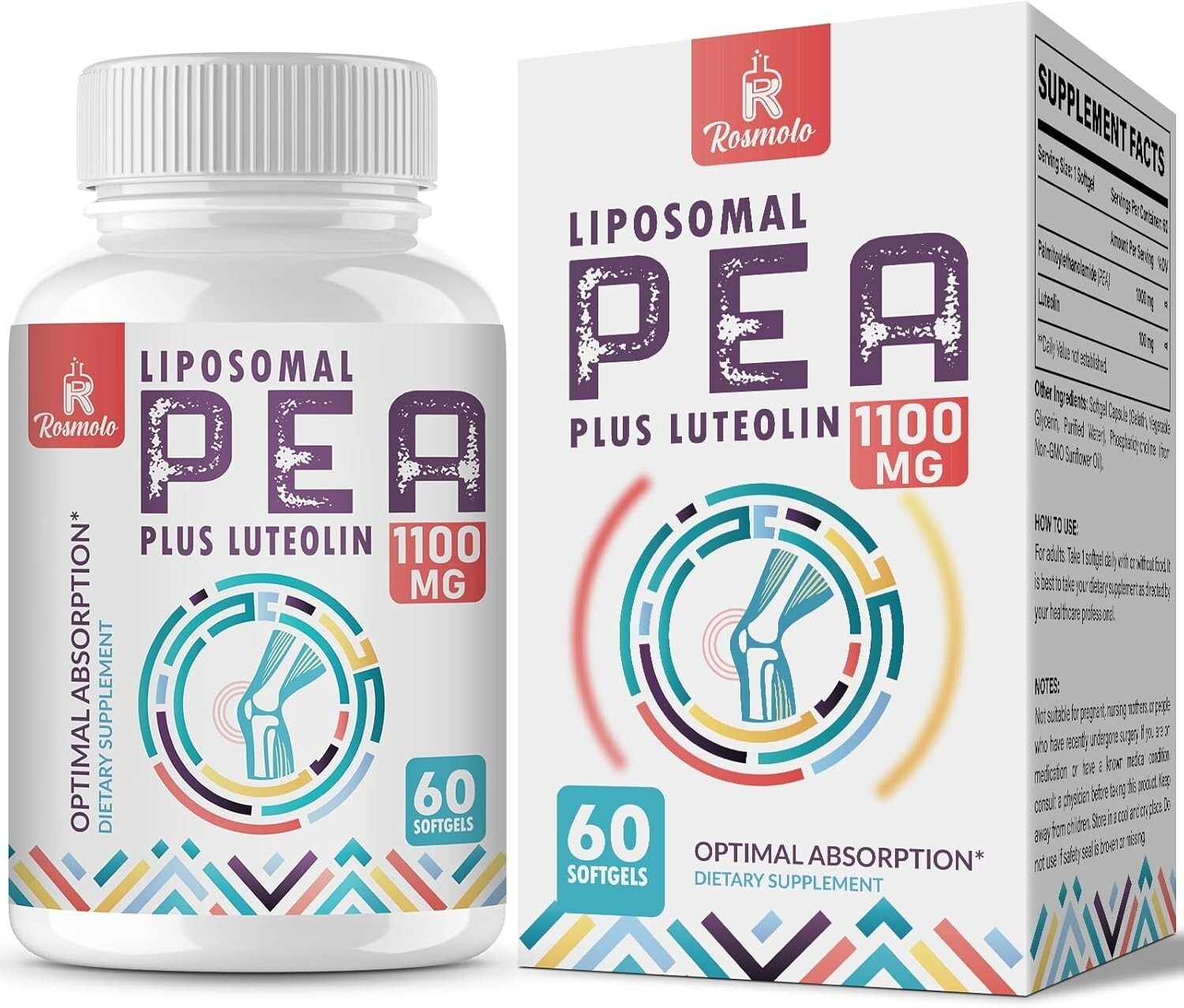 Liposomal Palmitoylethanolamide 1000 Mg + Luteolin 100 Mg, Micronized Pea 99%…