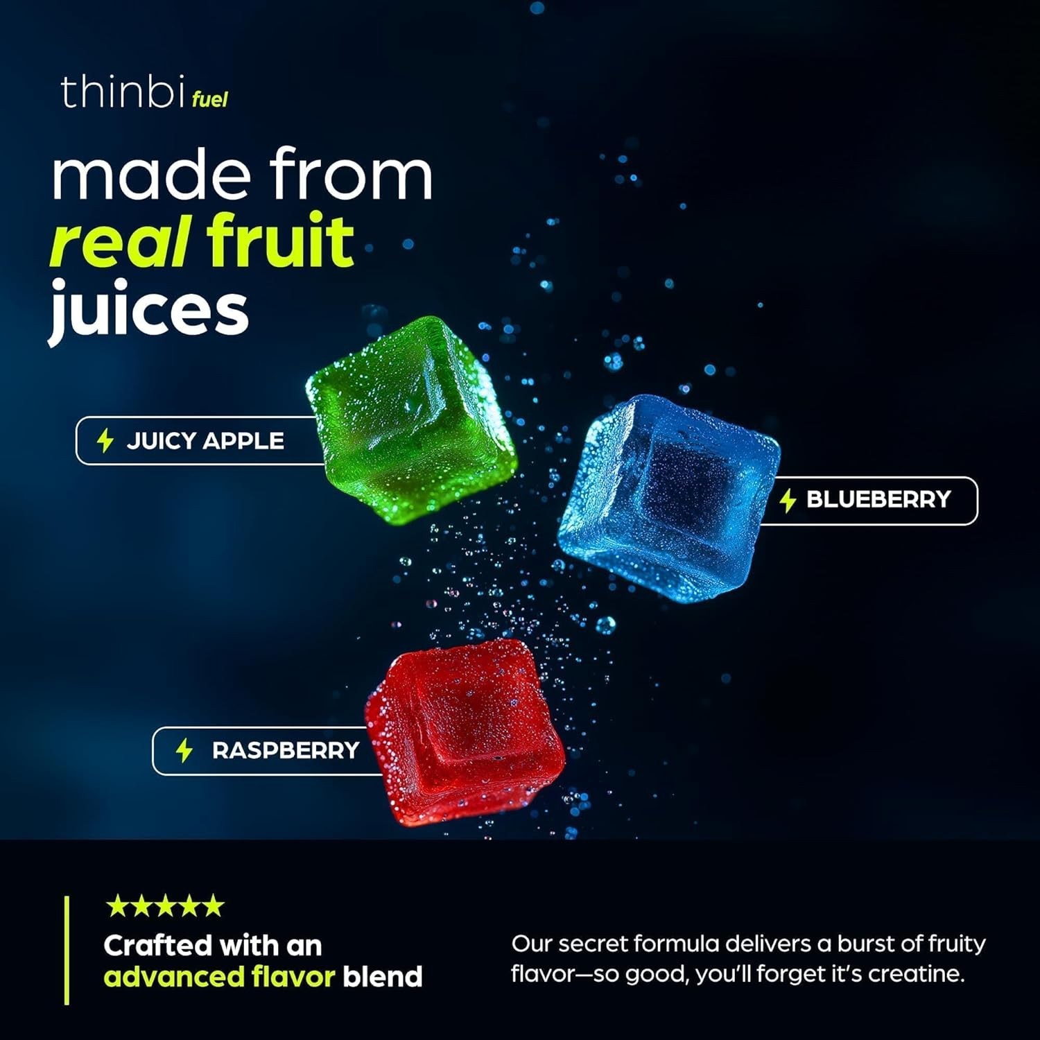 Thinbi Creatine Gummies Monohydrate Complex for Men&Women -120 Gummies Advanced