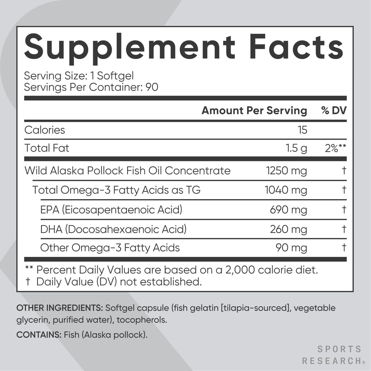 Sports Research Triple Strength Omega 3 Fish Oil – Burpless Fish Oil Suppleme…