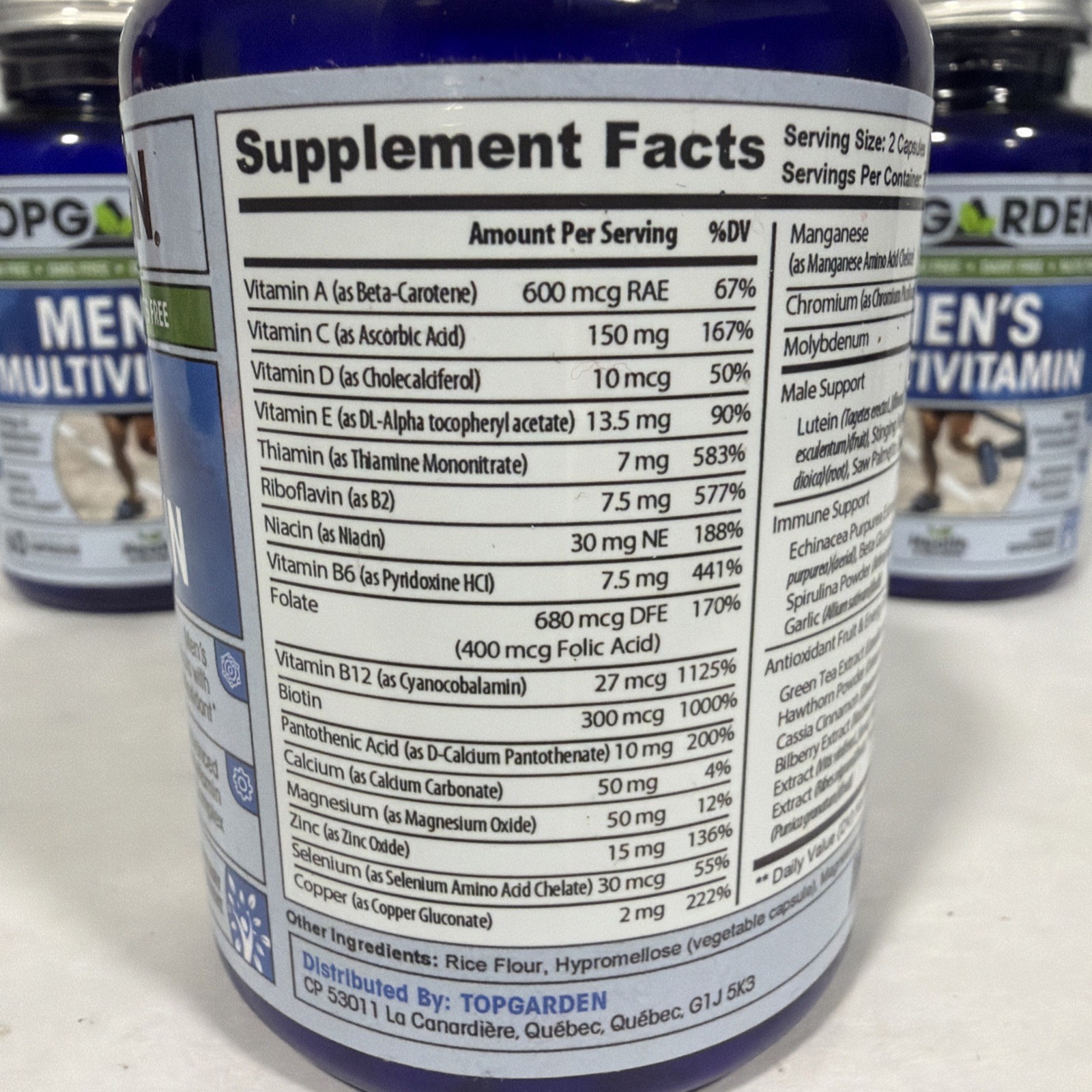 3x TopGarden Men’s Multivitamin – Energy, Metabolism, Immune Support, exp 4/27