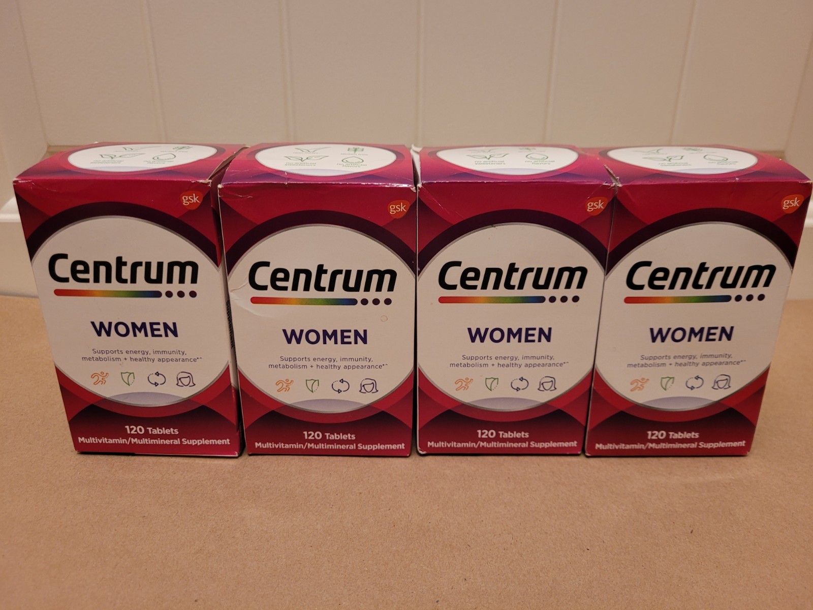 (4X) Centrum Women Multivitamin Tablets- 120 Ct Bottles- Priced To Sell!