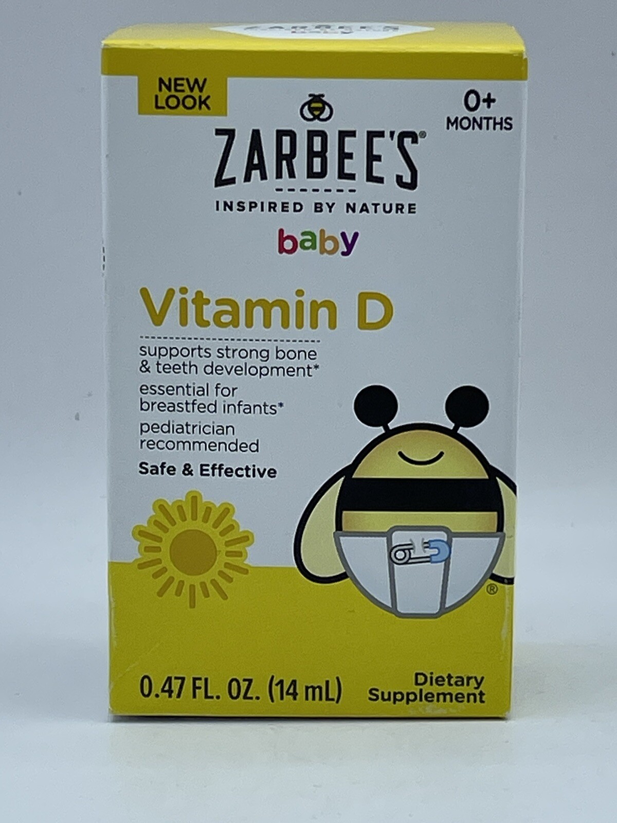 Zarbee’s Vitamin D Drops for Infants, 400IU (10mcg) 0.47 Fl Oz Exp 10.2026