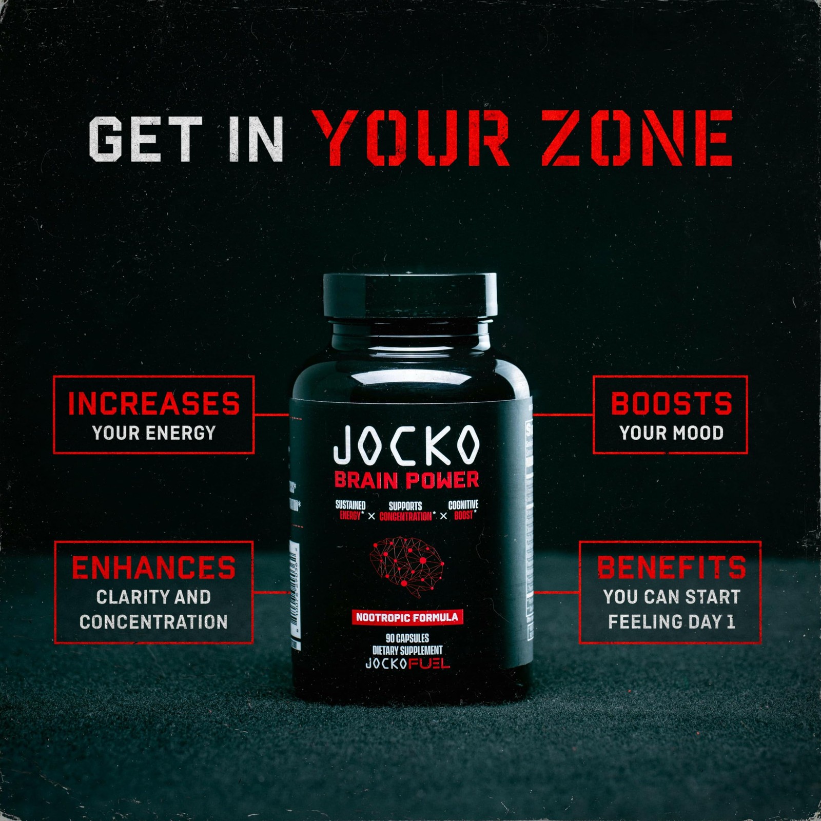 Jocko Fuel Brain Power Nootropic Dietary Supplements for Memory & Focus wiht…