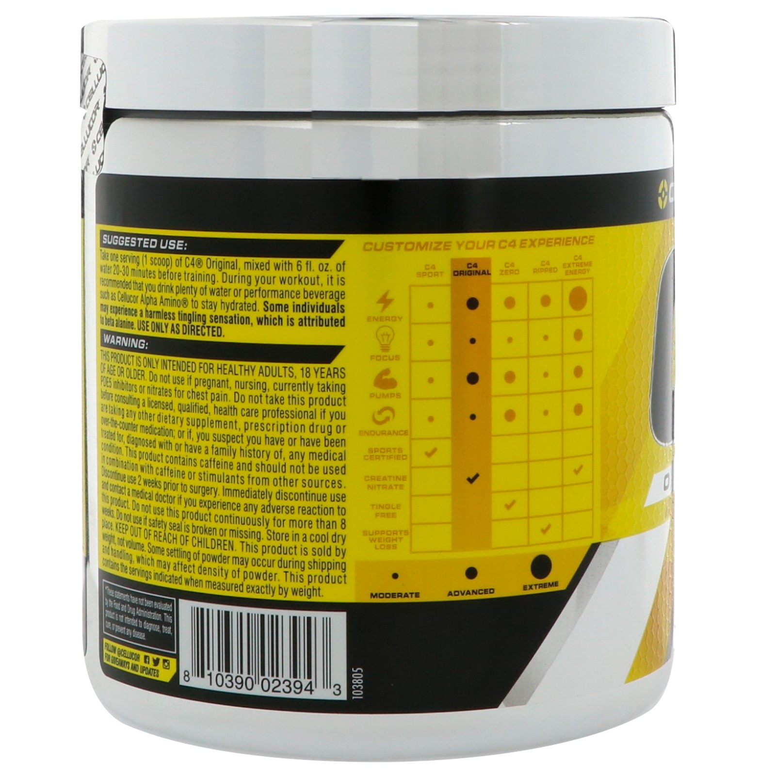 C4 Original, Pre-Workout, Fruit Punch, 12.7 oz (360 g)