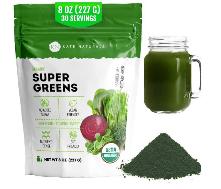 Organic Super Greens Powder. Daily Greens Superfood Blend with Probiotics & F…