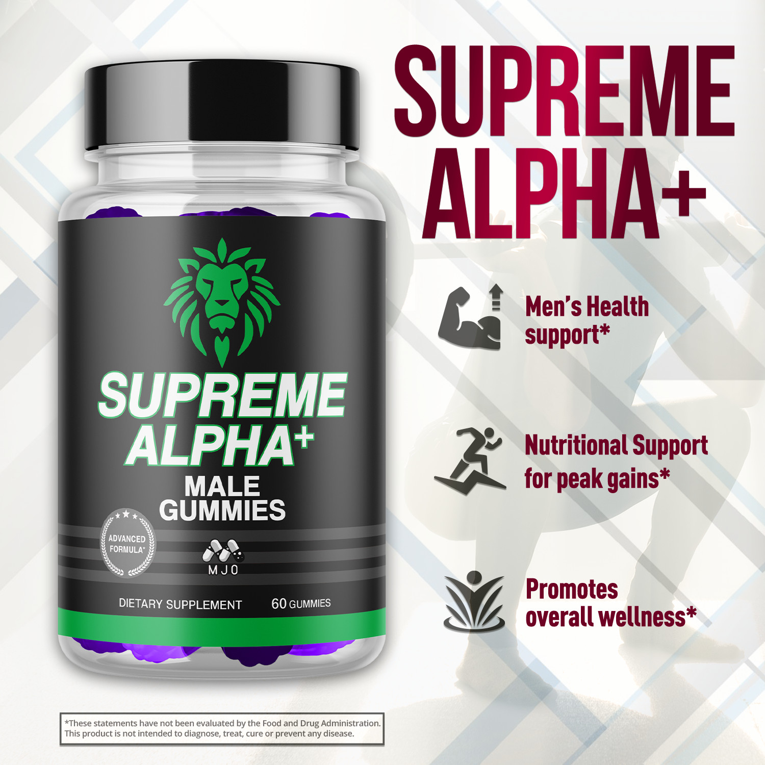 (1 Pack) Supreme Alpha ACV Gummys Vitamin Max Supplement Formula 60 Gummies