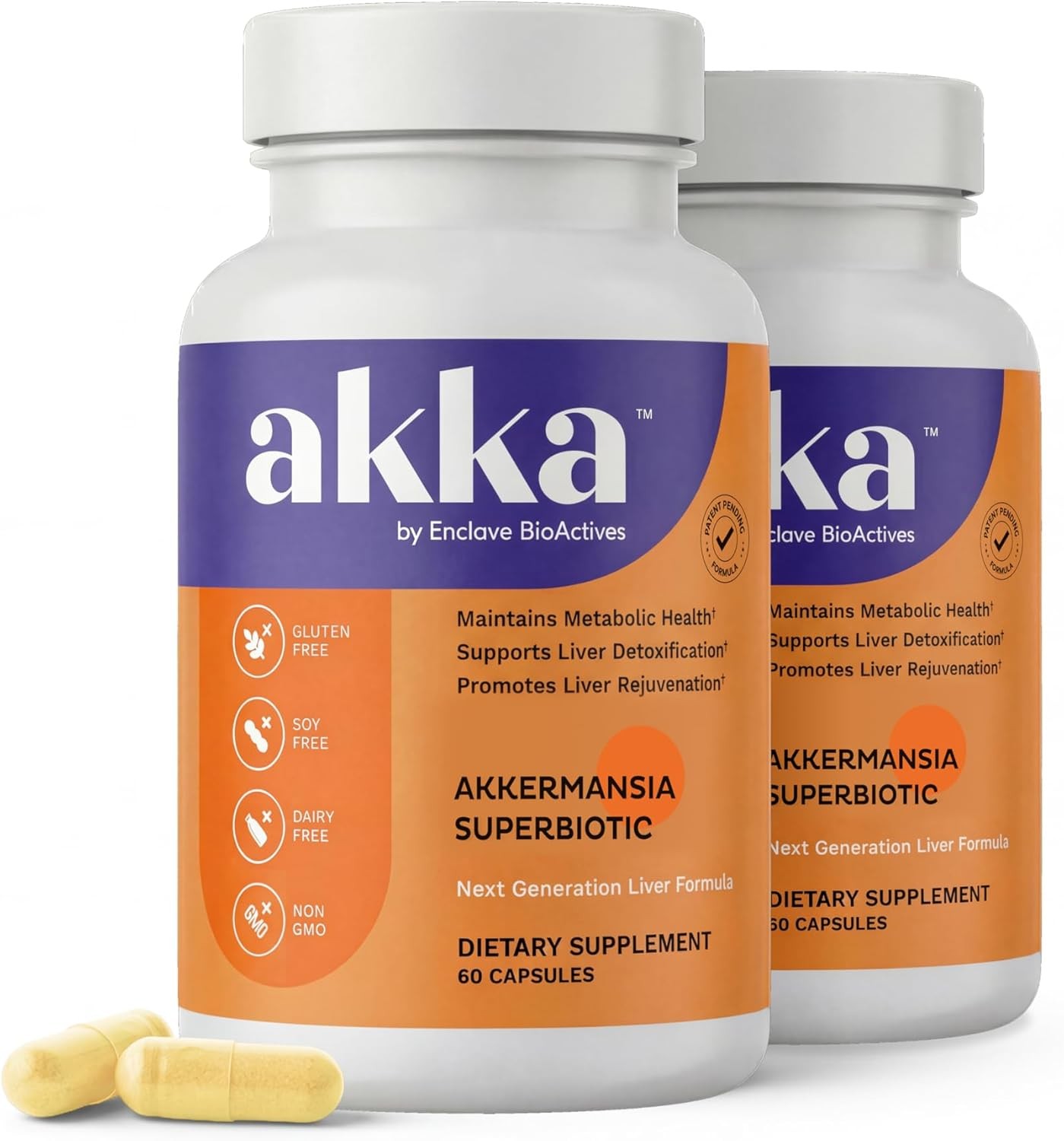 AKKA 2 Pack Premium Liver Cleanse Detox&Repair Superbiotic,Gut Health