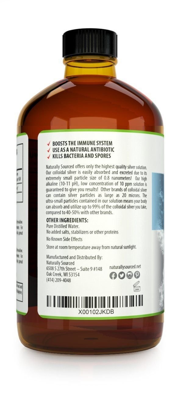 Kaiame Naturals Colloidal Silver, Ionic Silver Solution, 10 PPM, Large 16 oz …