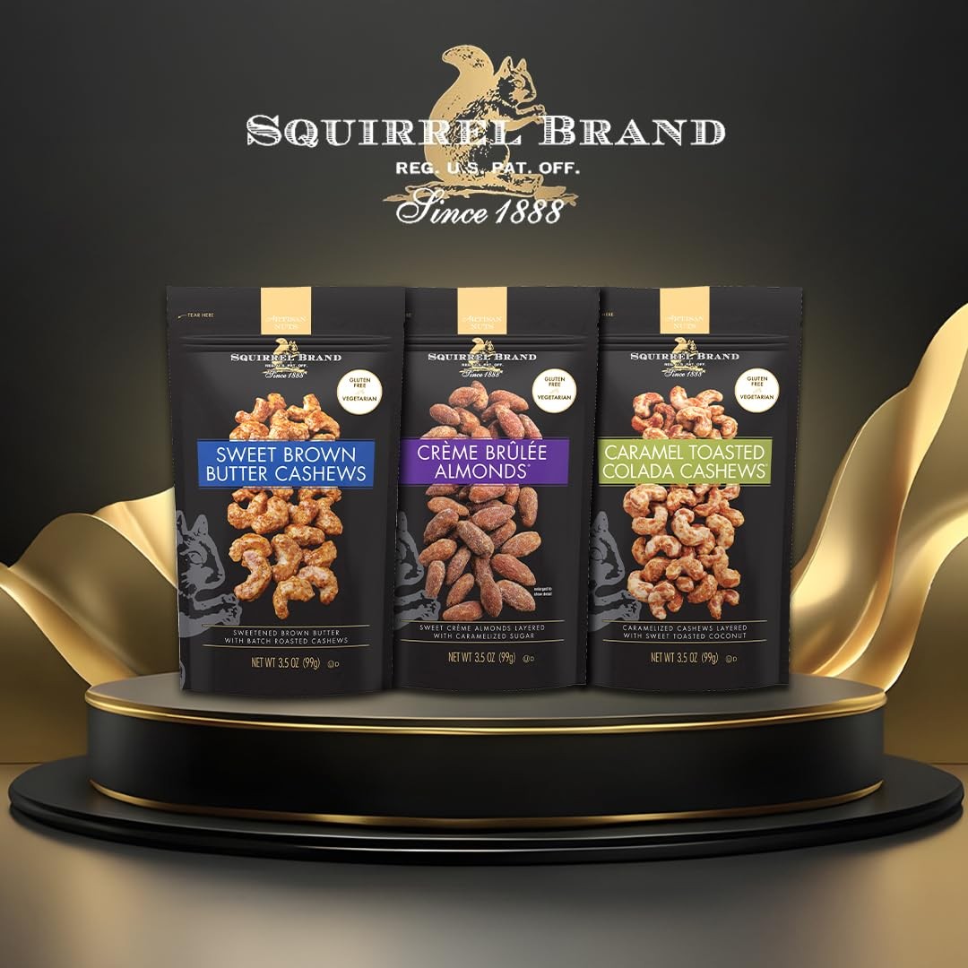 Squirrel Brand Sweet Brown Butter Cashews, 3.5 Ounces Ounce (Pack of 1)