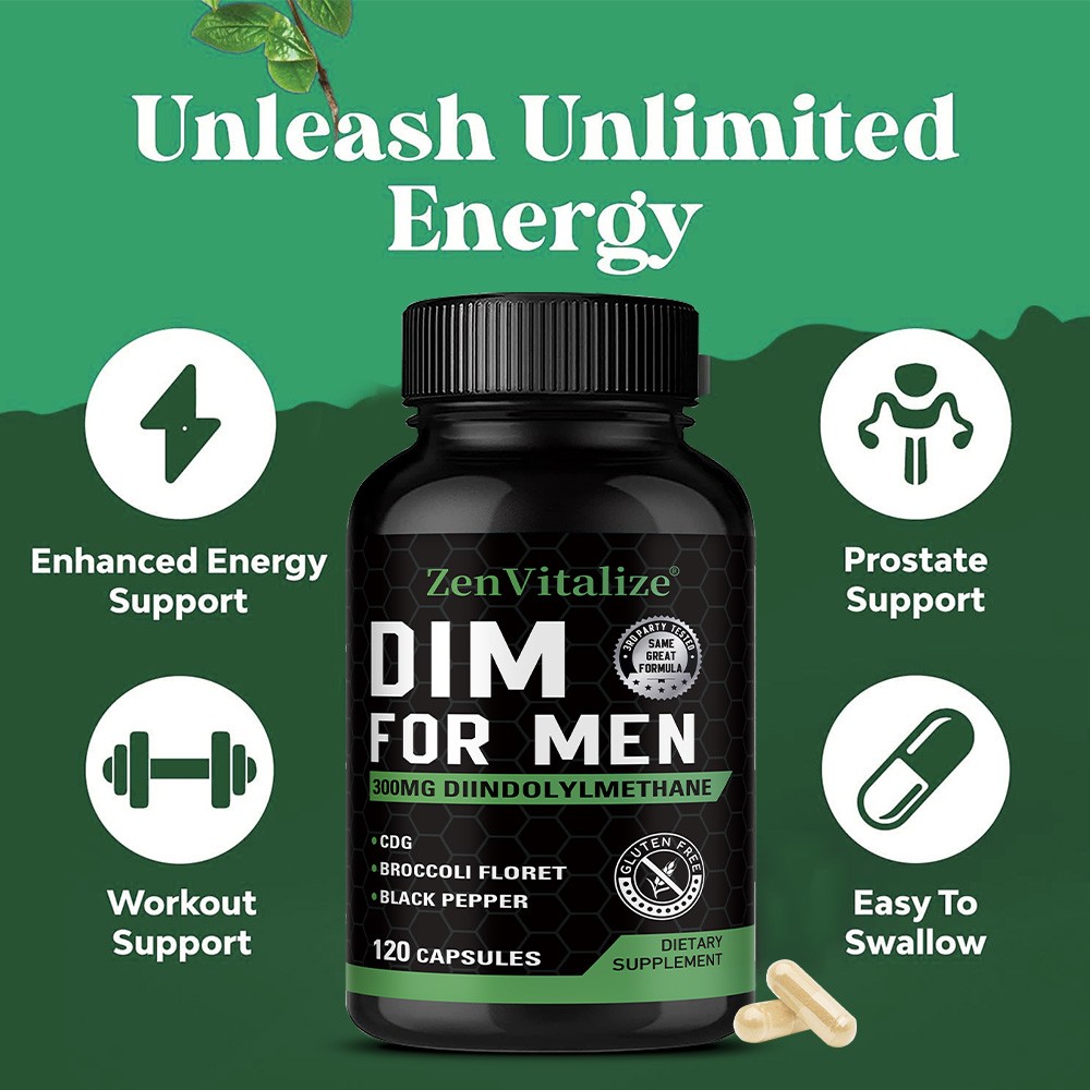 DIM (Diindolylmethane)300mg,30~120Capsules with Black Pepper Gluten-free,Non-GMO