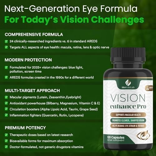 BioPeak Vision Enhance Pro Eye Supplement Lutein Zeaxanthin 120 Capsules