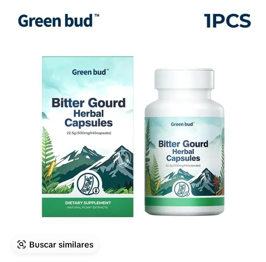 Green bud Bitter Melon Cinnamon Mulberry Ginseng 500mg 45 Capsules Exp 10/2028