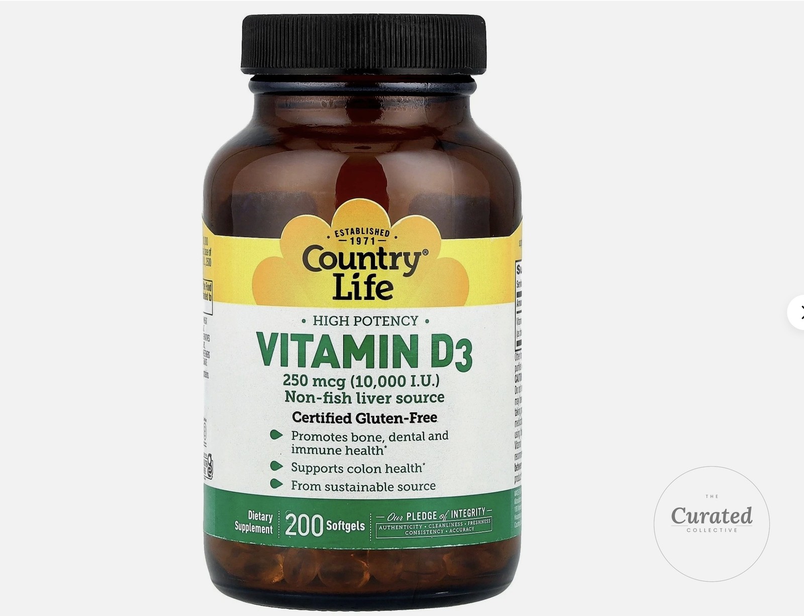 Exp 08/26 Country Life Vitamin D3 10000 IU 250 mcg 200 Softgels