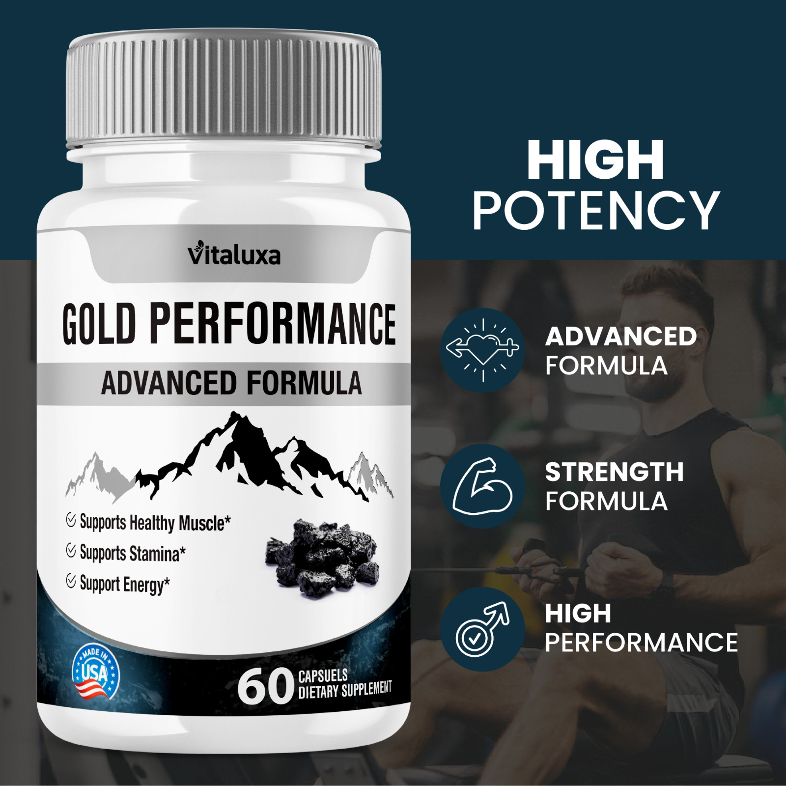 (3 Pack) Gold Performance Capsules Maximum Strength for Confident (180 Capsules)