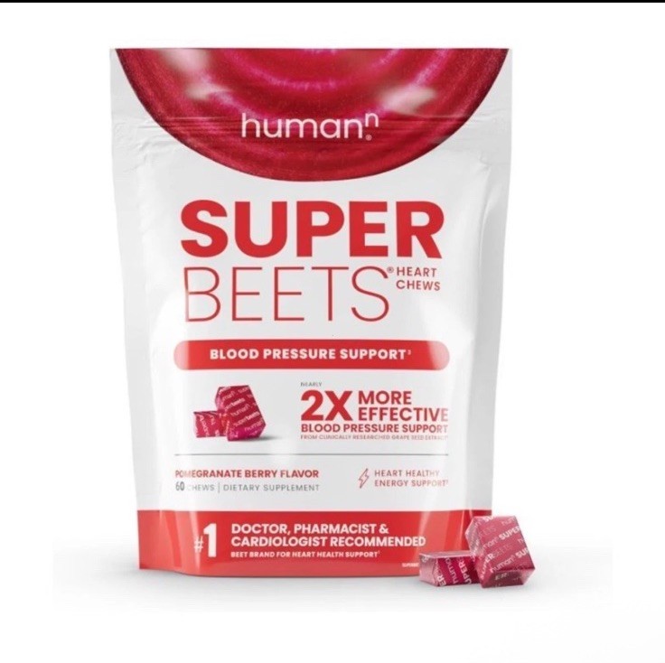 NEW Non-GMO Super Beets Heart Health – Chews Pomegranate Berry 60 Count