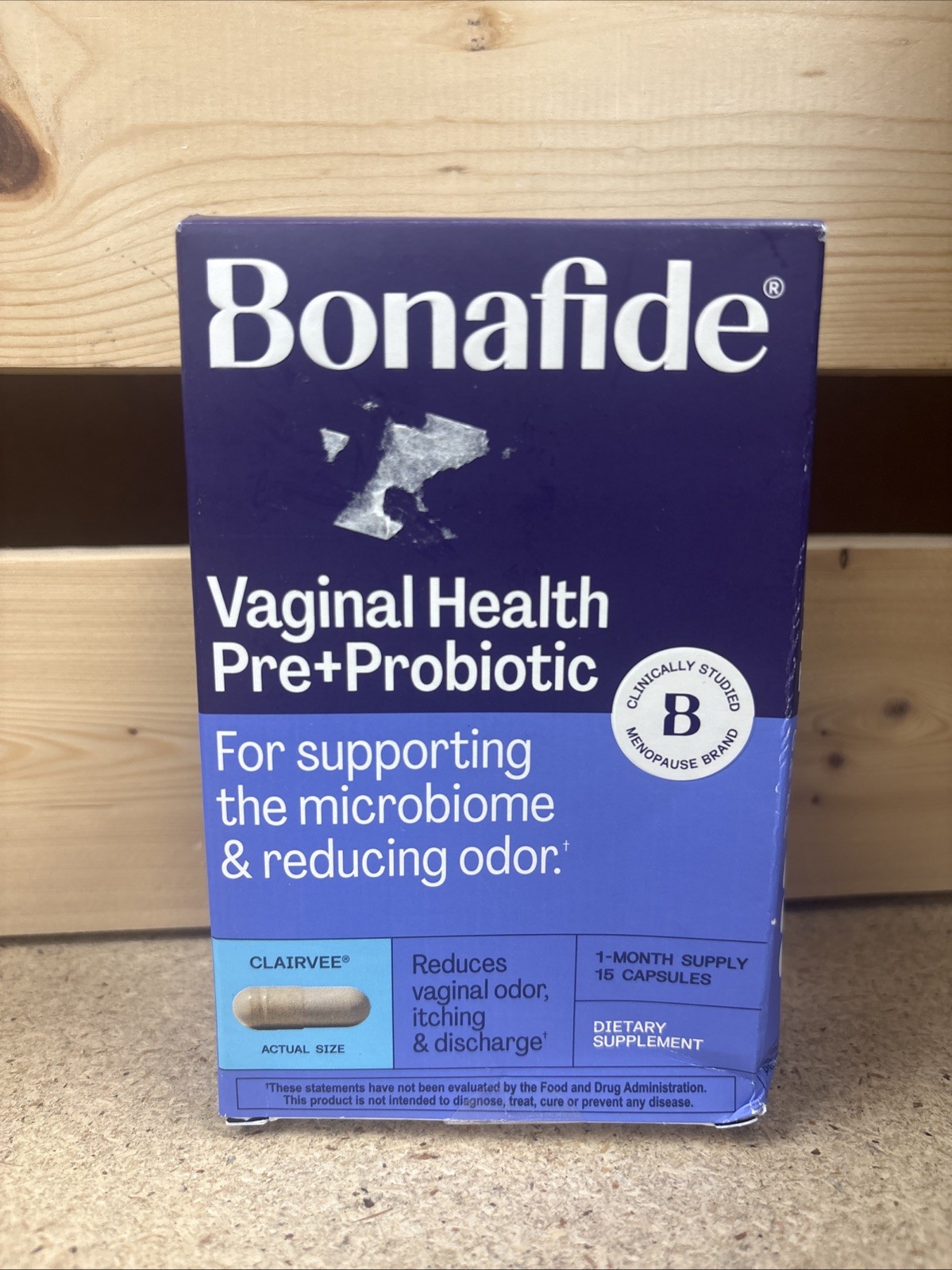 Bonafide Vaginal Health Pre + Probiotic Relief Odor Itching 15ct Caps Exp 04/27