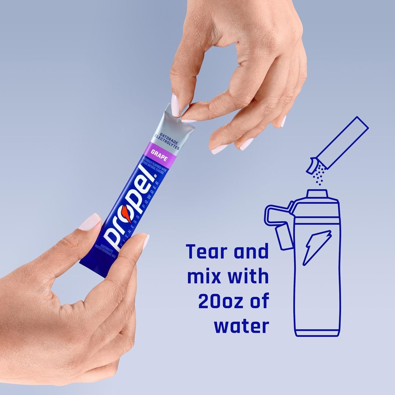 Propel Electrolyte Powder Drink Mix Grape 96 Servings Zero Sugar Electrolytes