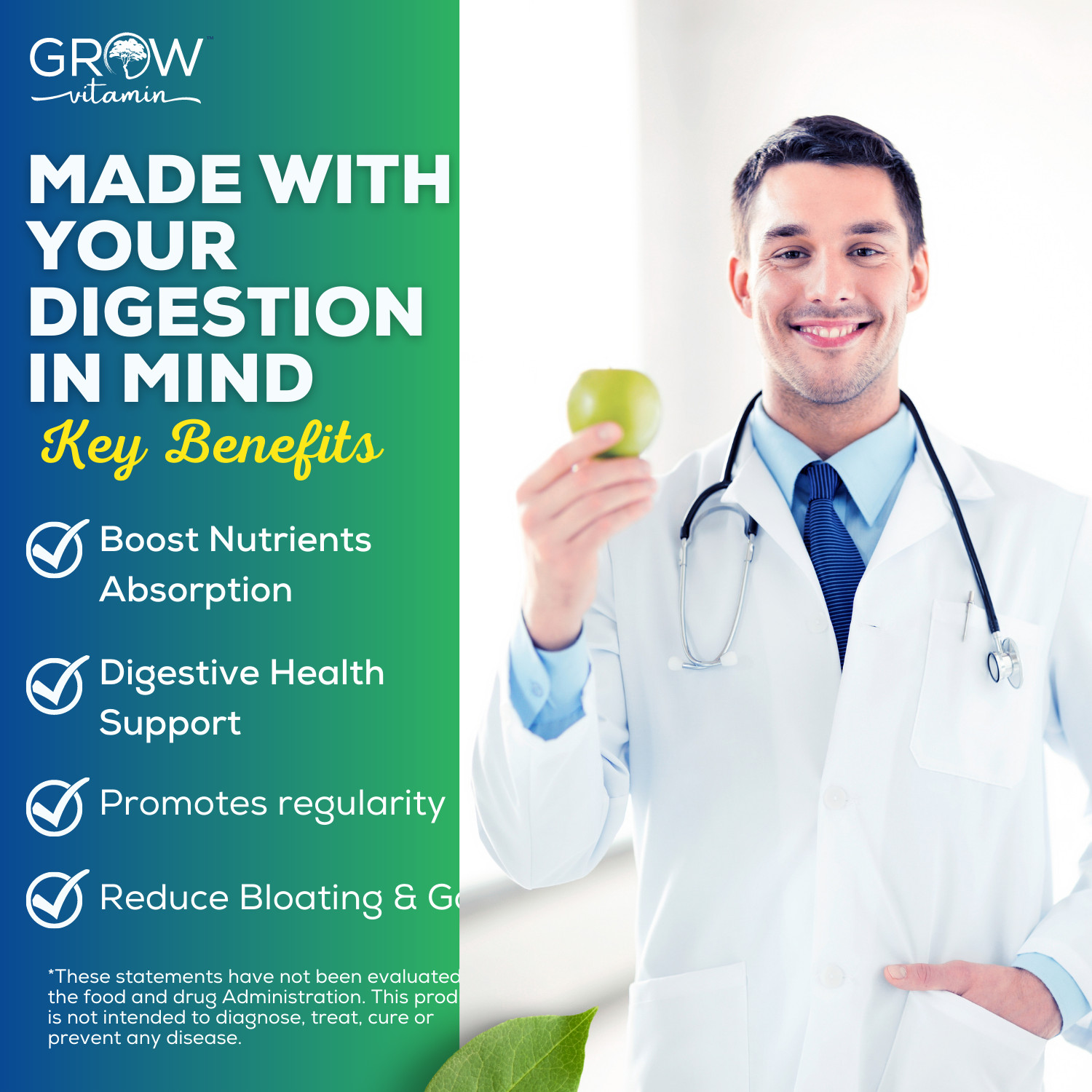 Digestive Enzymes / Reduce Bloating Indigestion & Abdominal Swelling -90 CAPSULE