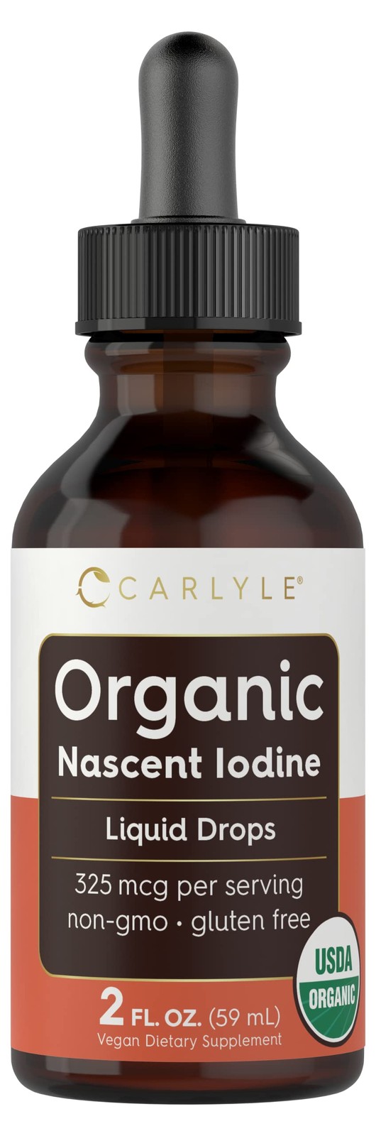 Organic Nascent Iodine Liquid Drops | 2 Fl Oz | Vegan Supplement | Non-g