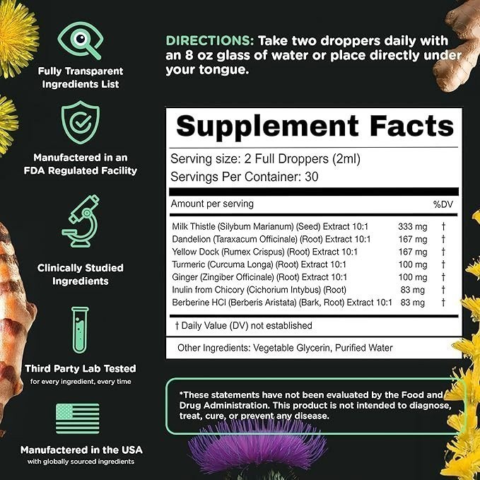 Super Liver Support with Milk Thistle-All Cleanse Liver Natural Detox&Repair Aid