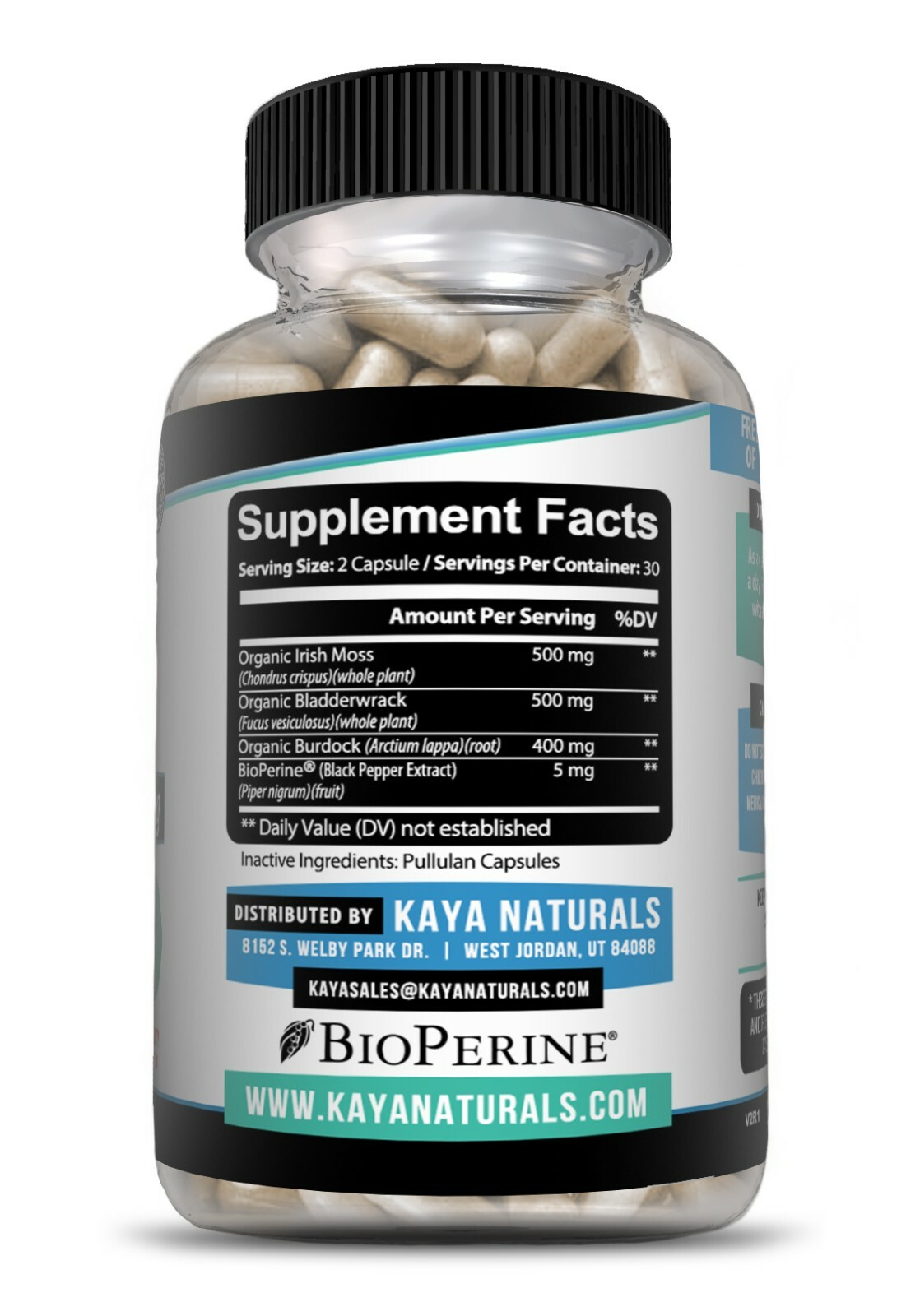 Organic Irish Sea Moss, Bladderwrack & Burdock, Thyroid & Immune Support