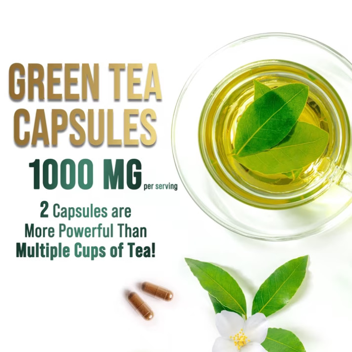 Green Tea Extract, Natural Fat Burn & Weight Loss Supplement 1000mg EGCG Capsule