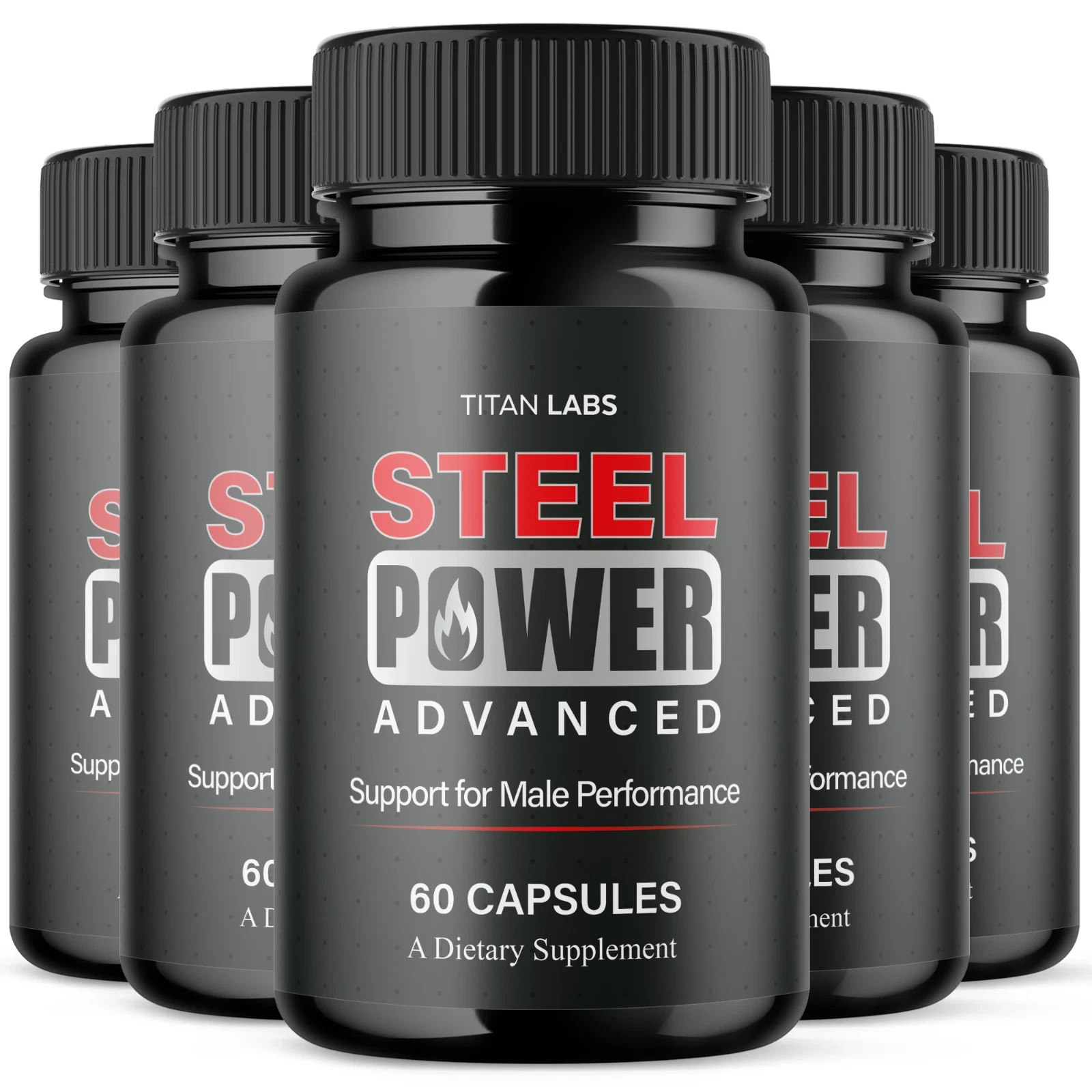 (5 Pack) Steel Power Advanced Male Health Support Supplement SteelPower 300 Caps
