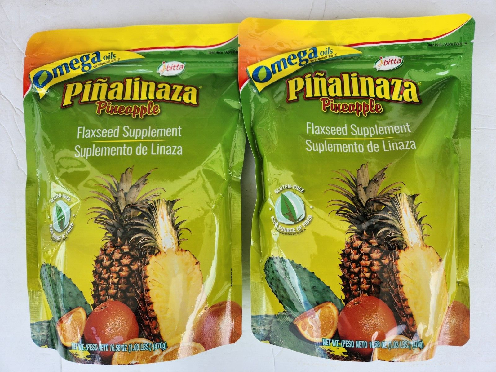 New 2 Ibitta Piñalinaza Flaxseed Supplement with Omega Oils 16.58 oz ea. 03/2025