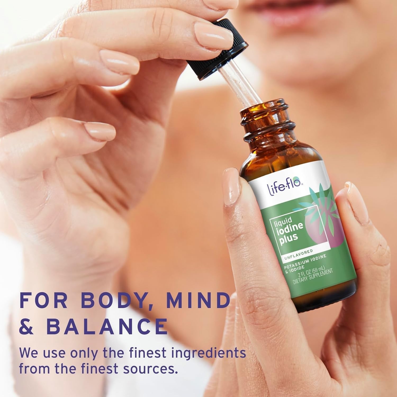 Life-Flo Liquid Iodine Plus 59ml 2oz Thyroid Support Unflavoured Drops